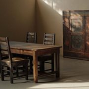 Modernist chairs in oak and woven straw, France, circa 1948