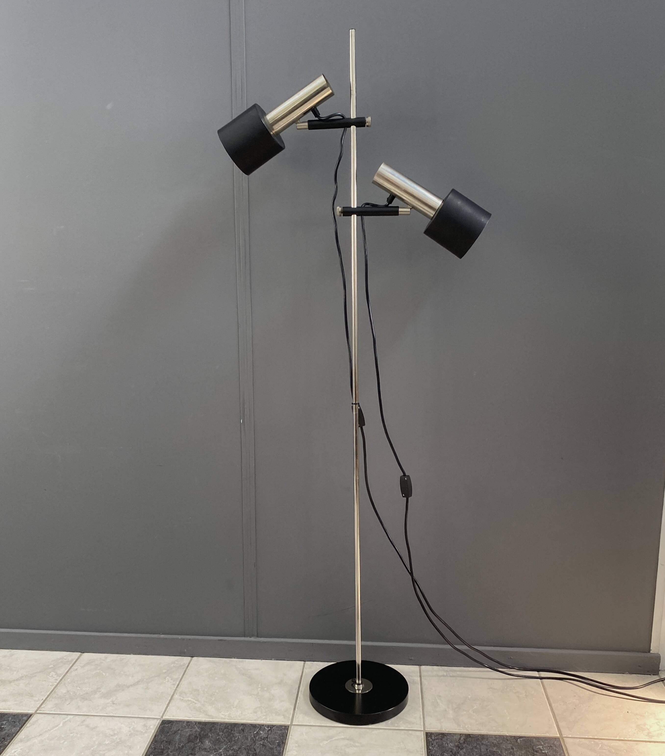 double shaded metal floorlamp by J. Hoogervorst for Anvia Netherlands