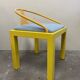 Chaise postmoderne Memphis jaune et bleu style Michele de Luchi