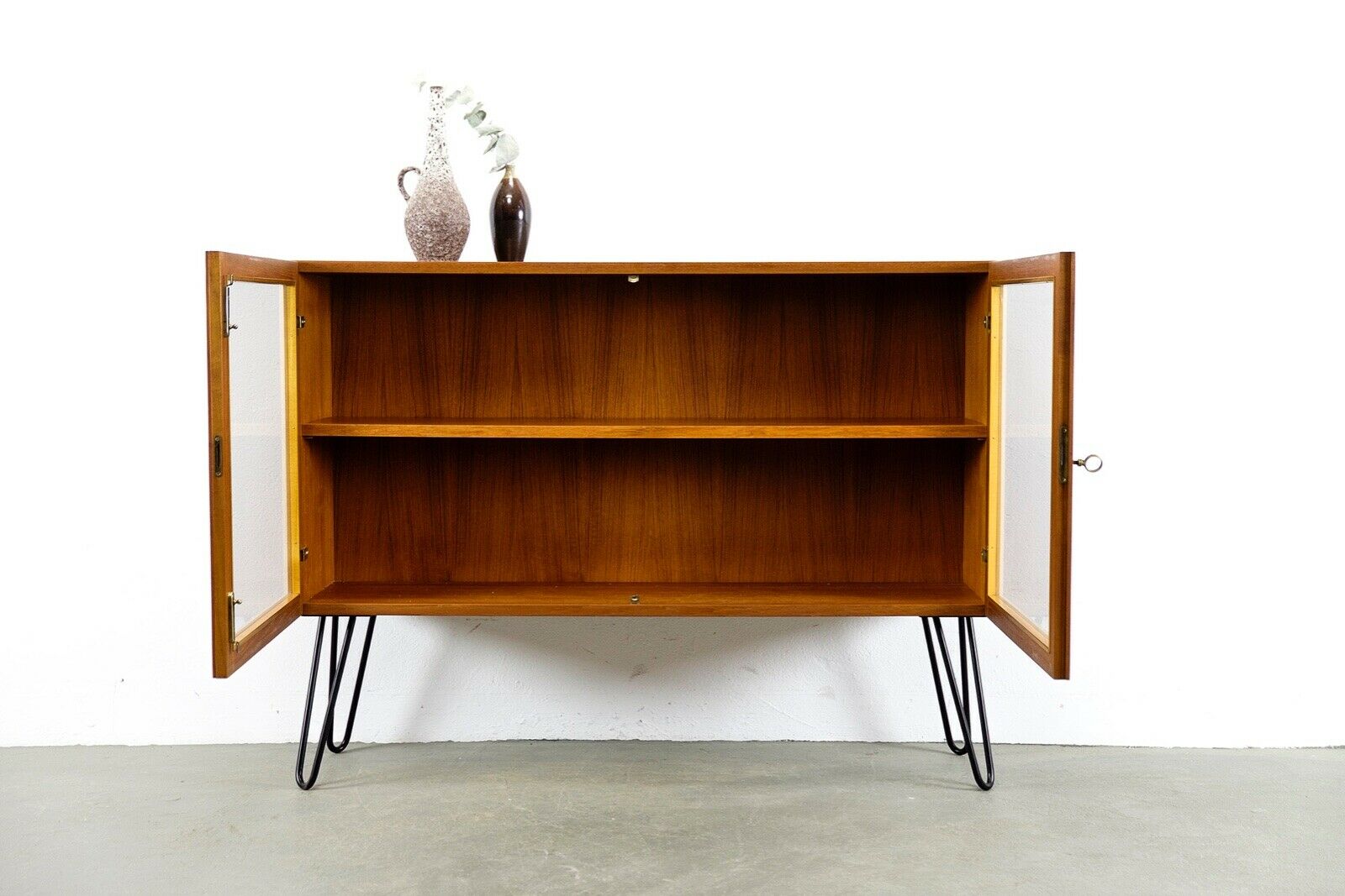 Vintage teak shopping shop window shelf 60s