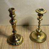 Duo de bougeoirs en laiton