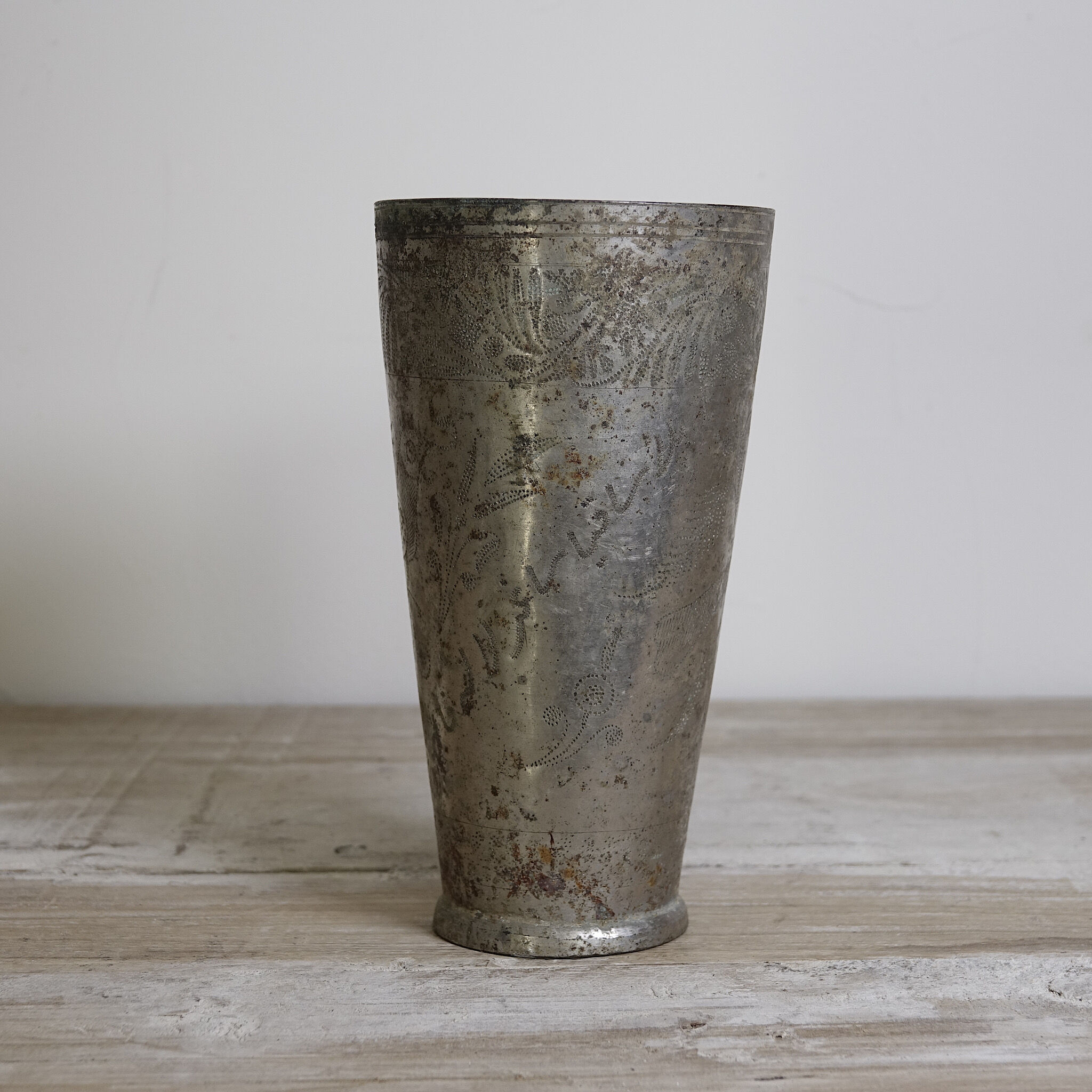 Antique brass lassi glass