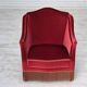 Fauteuil danois des années 1970, velours de mobilier, pieds en bois d'orme.