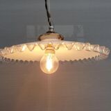 Art Deco ruffled opaline hanging