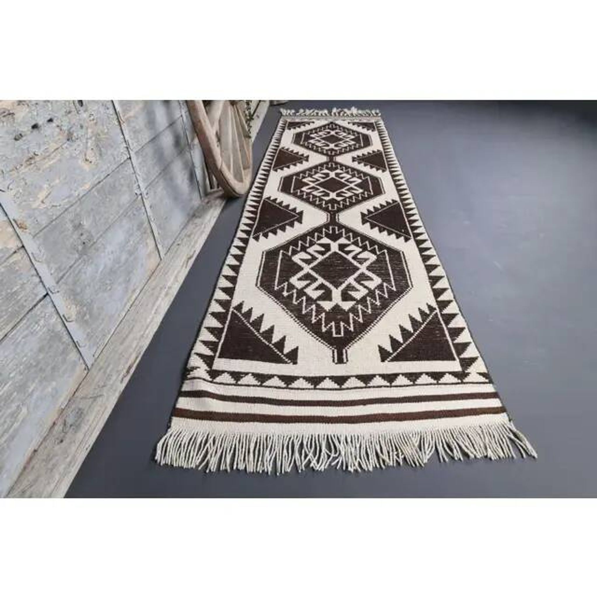 1970s Natural Turkish Hand-Knotted Runner 96x358