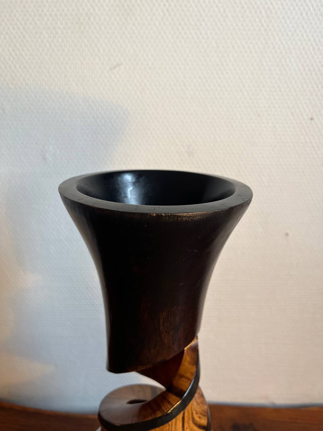 Carved mango wood vase