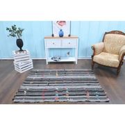 Vintage Turkish Oushak Handmade Cotton Gray Wool Kilim Area Rug 120x172