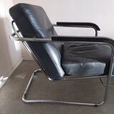 Set of 2 lounge chairs in vintage leather late 80s, comfortable and in good condition