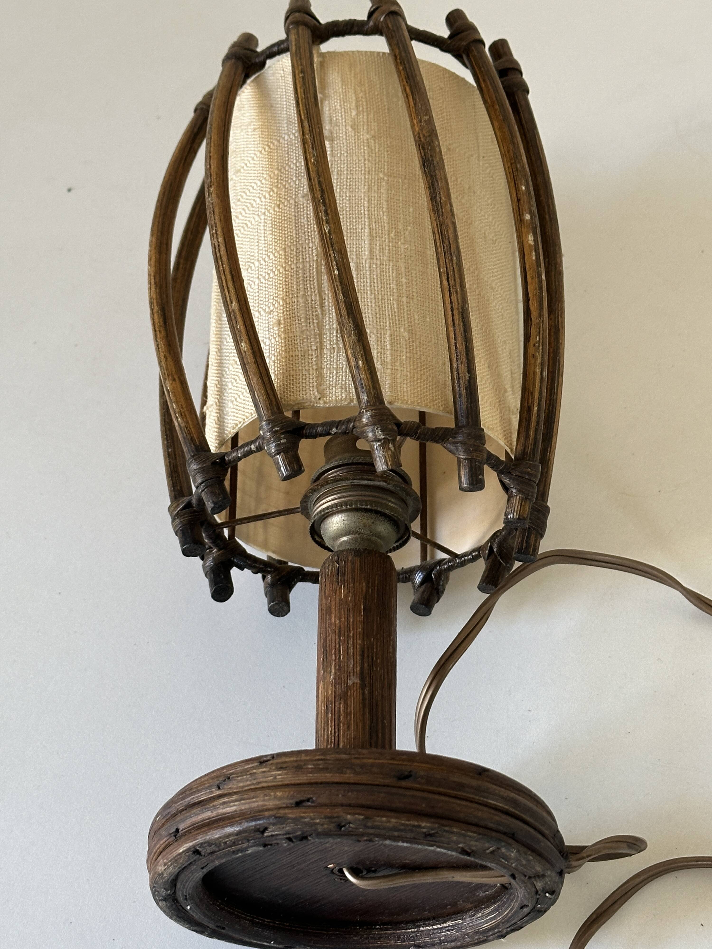 Vintage rattan lamp, 60s design