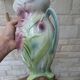Art Nouveau barbotine vase Gerber Prestige Paris with floral decoration
