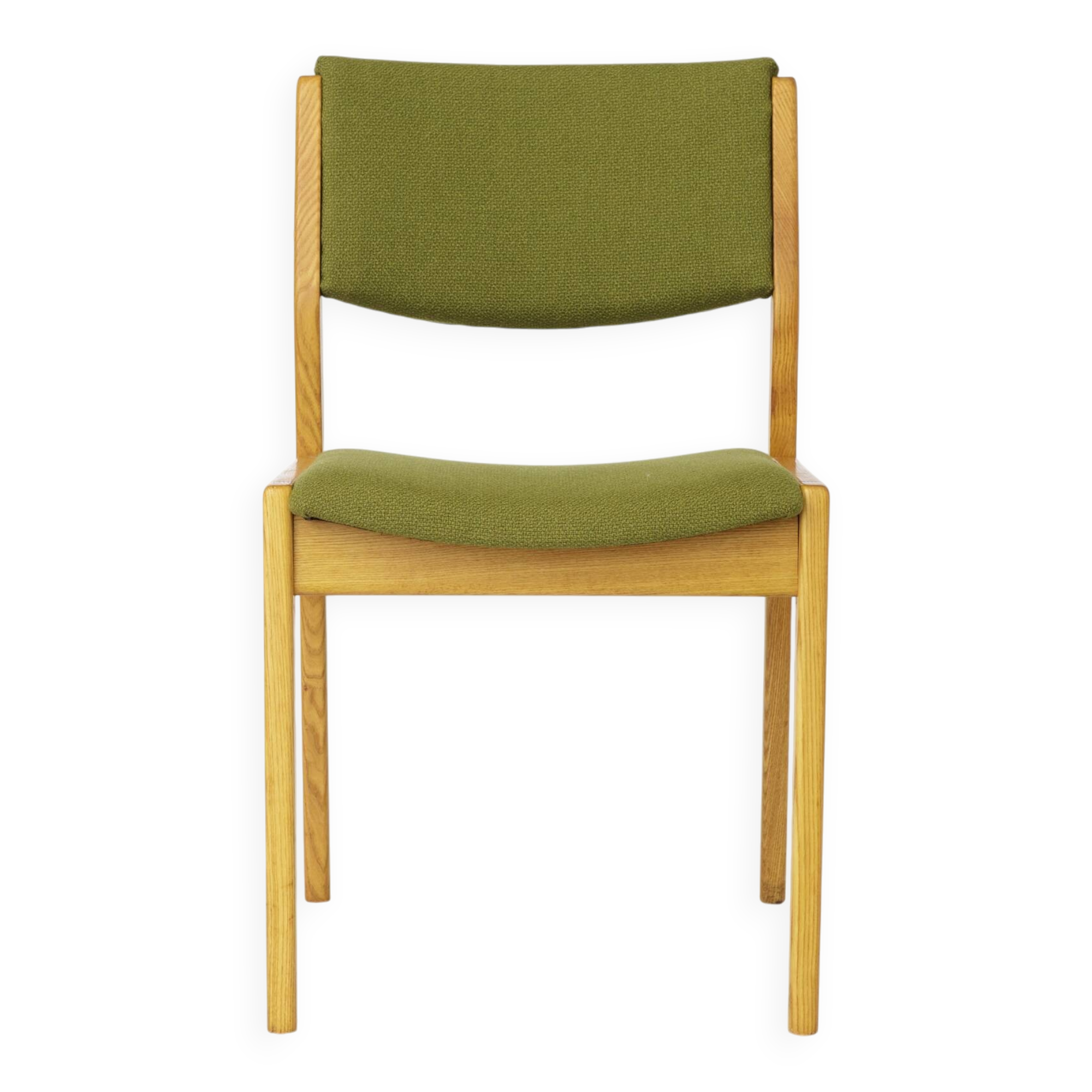 Vintage Scandinavian Oak Chair, 1970s, Norwegian Design, Newly Upholstered