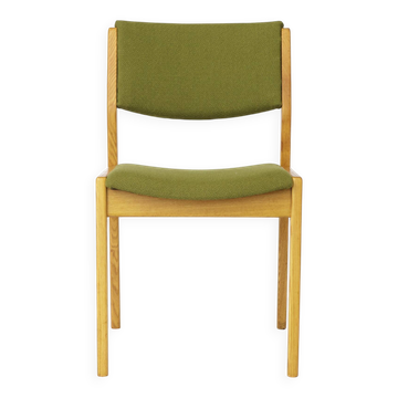 Vintage Scandinavian Oak Chair, 1970s, Norwegian Design, Newly Upholstered
