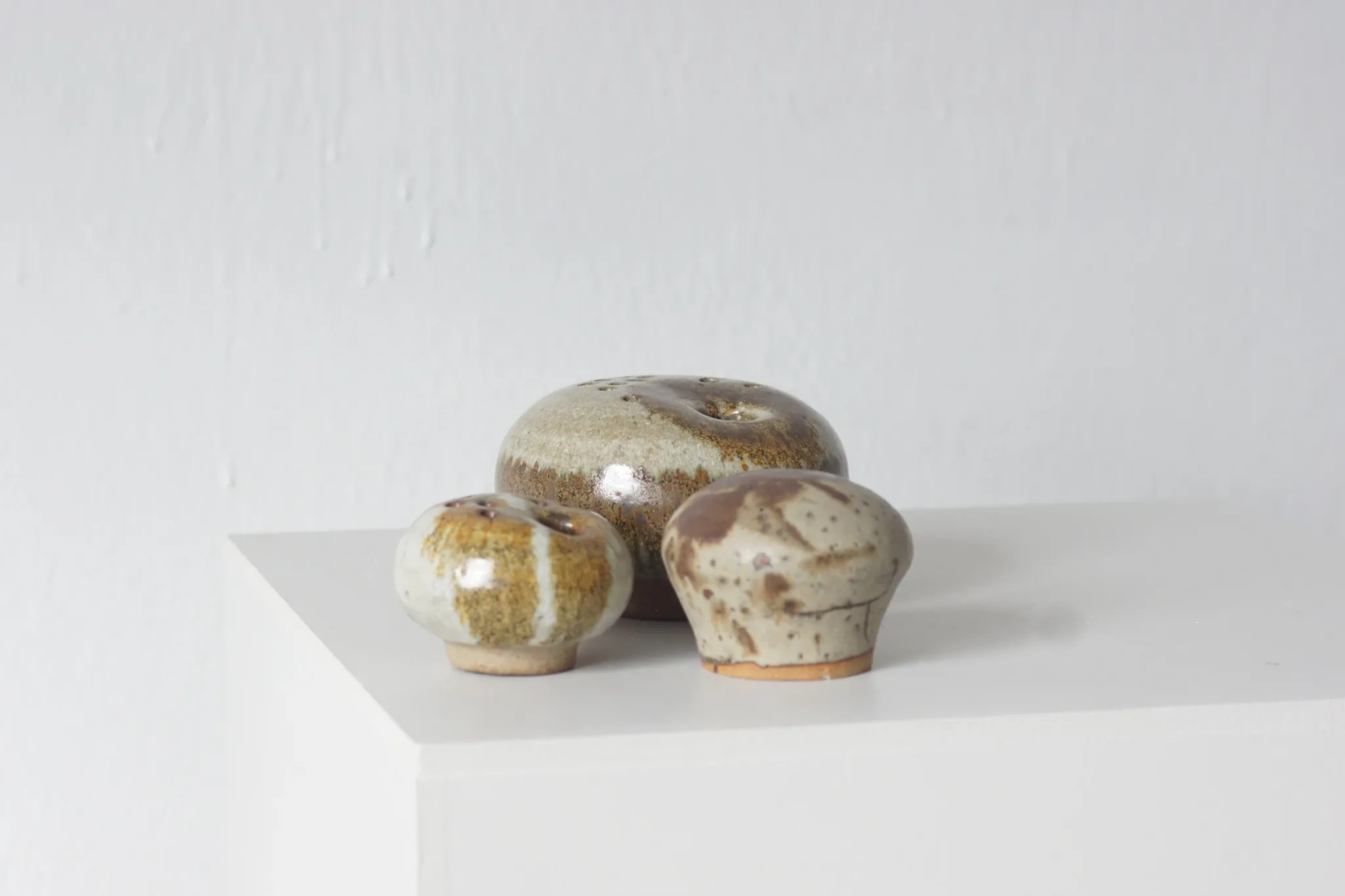 Vintage Danish Mushroom Studio Ceramics Vases by Erik Græser, 1960s, Set of