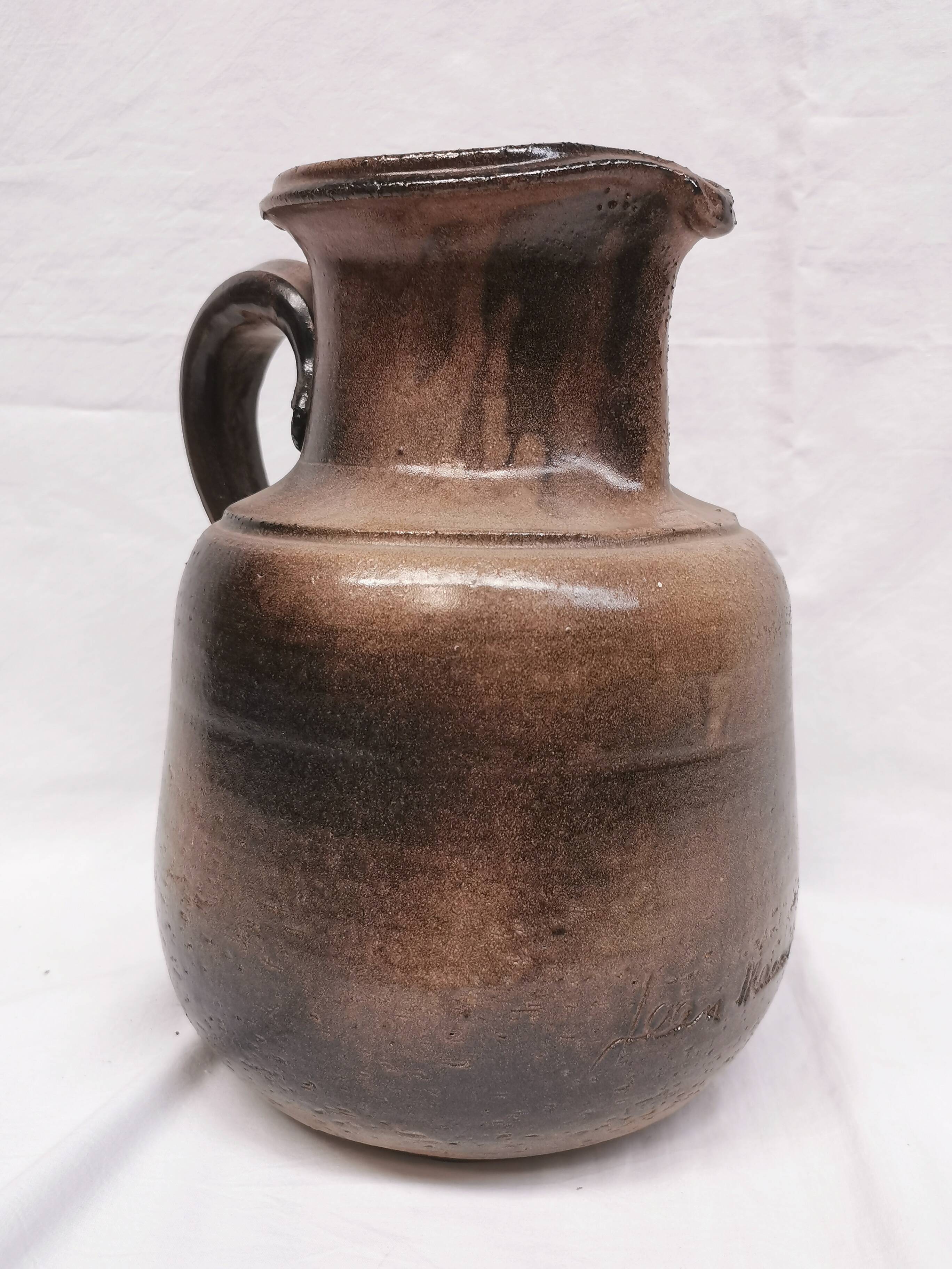 Large jug / pitcher, ceramic signed jean marais