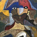 Tableau peinture cubiste arlequin