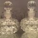 Paire de flacons XIXe cristal Baccarat décor pointes de diamant