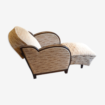Fauteuil relax art deco à système, mf saint etienne 1920/1949