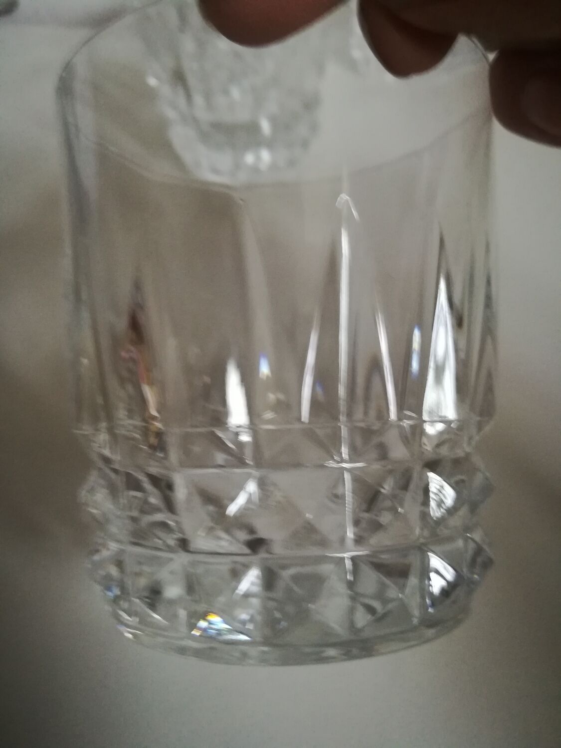 Cut crystal whisky glasses