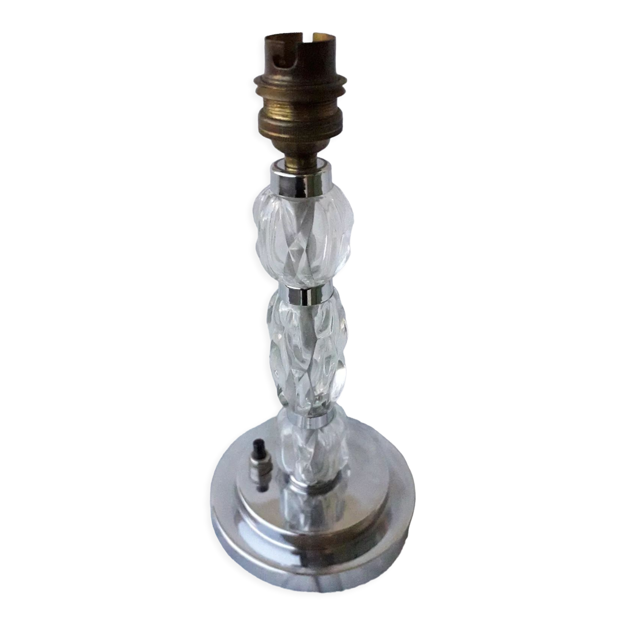 Pied de lampe verre et métal