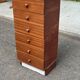 Scandinavian Mid-Century Modern chest of drawers with 6 mahogany and white wood drawers 19