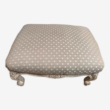 Foot rest gray with white polka dots