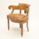 Fauteuil de bureau gondole époque Louis Philippe cuir et bois