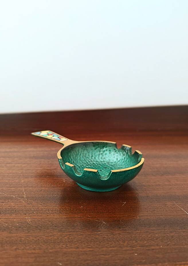 Mosaic and Brass Ashtray from the 1960s