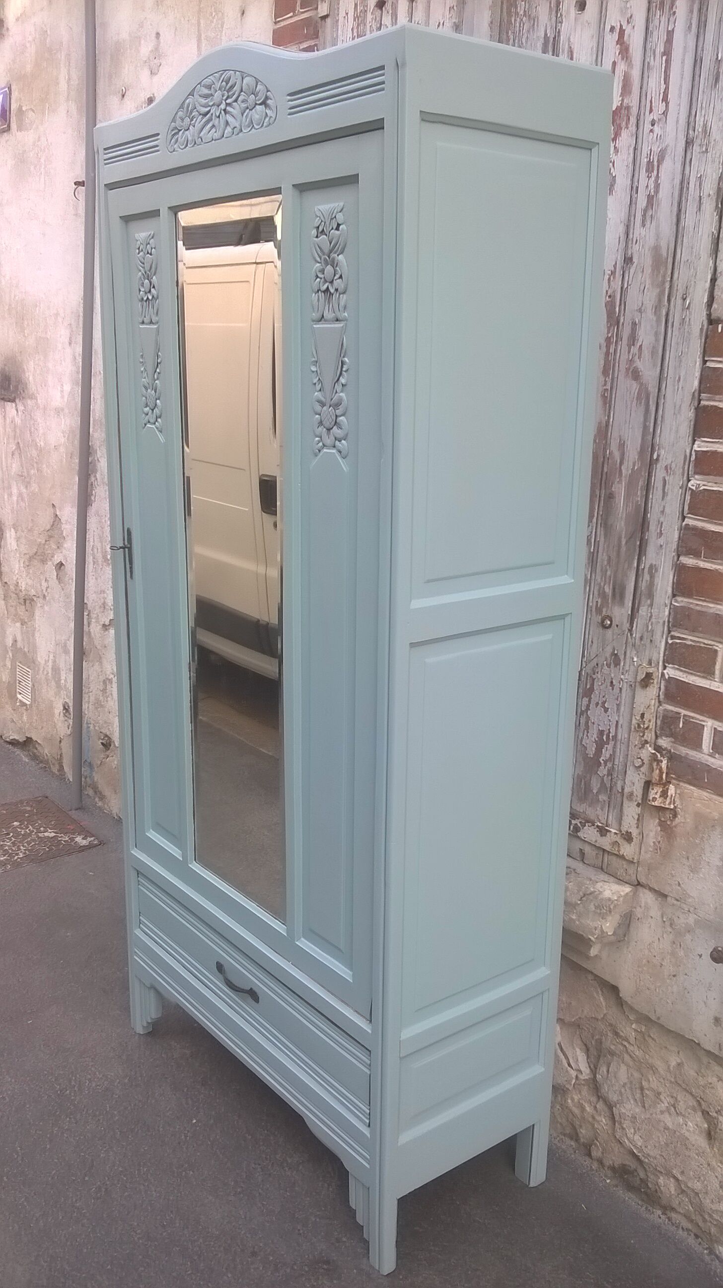 Green parisian wardrobe jade art deco