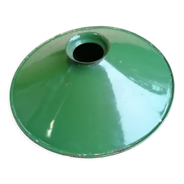 Old suspension-lampshade enamelled green indus