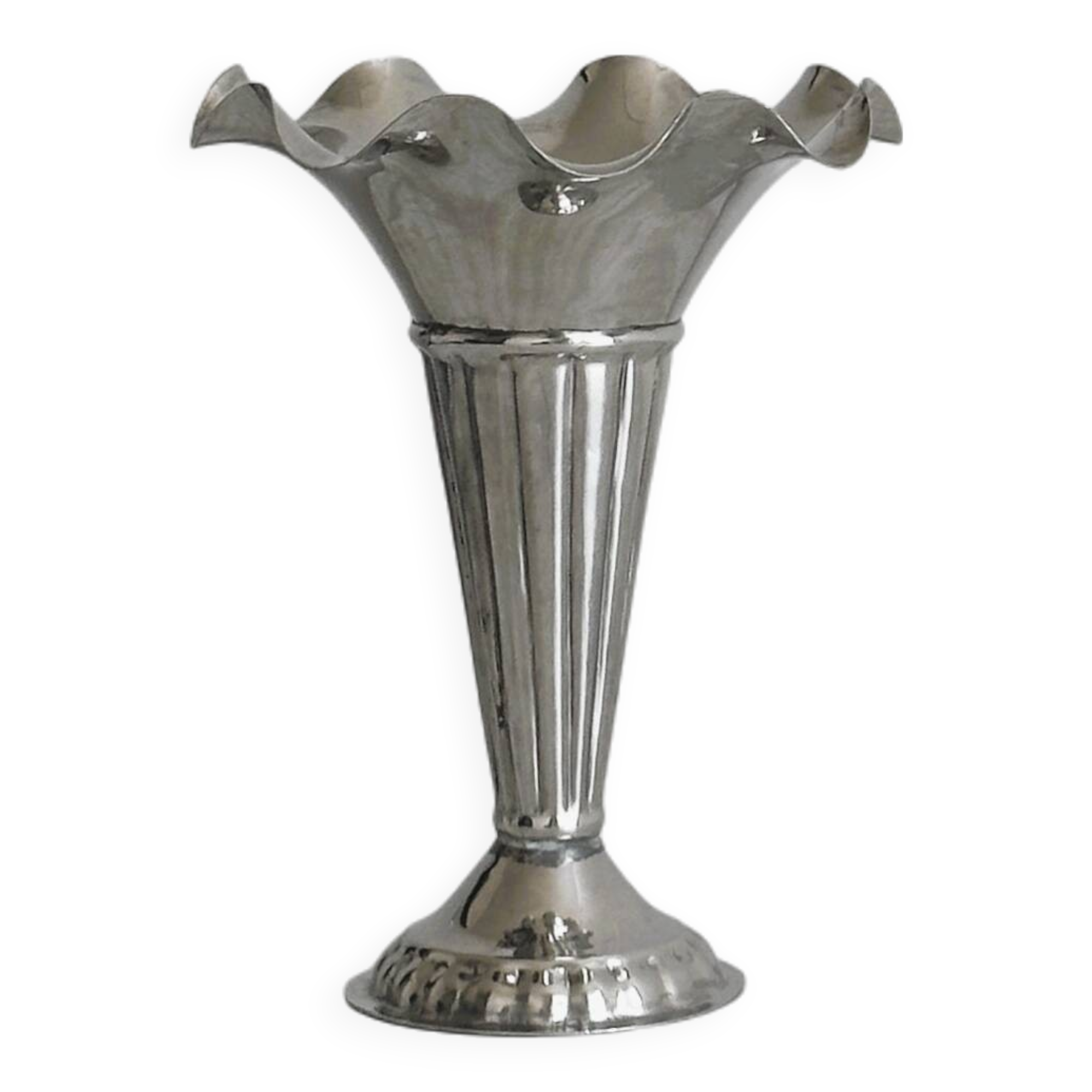 Petit vase vintage en aluminium léger
