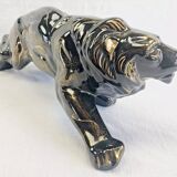 Art Deco lion statue 1930 cracked Saint Clément
