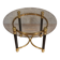 Round side table in brass and smoked glass – 1970s