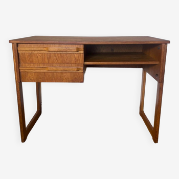 Vintage desk sled legs oak veneer