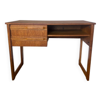 Vintage desk sled legs oak veneer