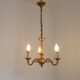 French Vintage Mid-Century Bronze 3-Light Traditional Style Chandelier