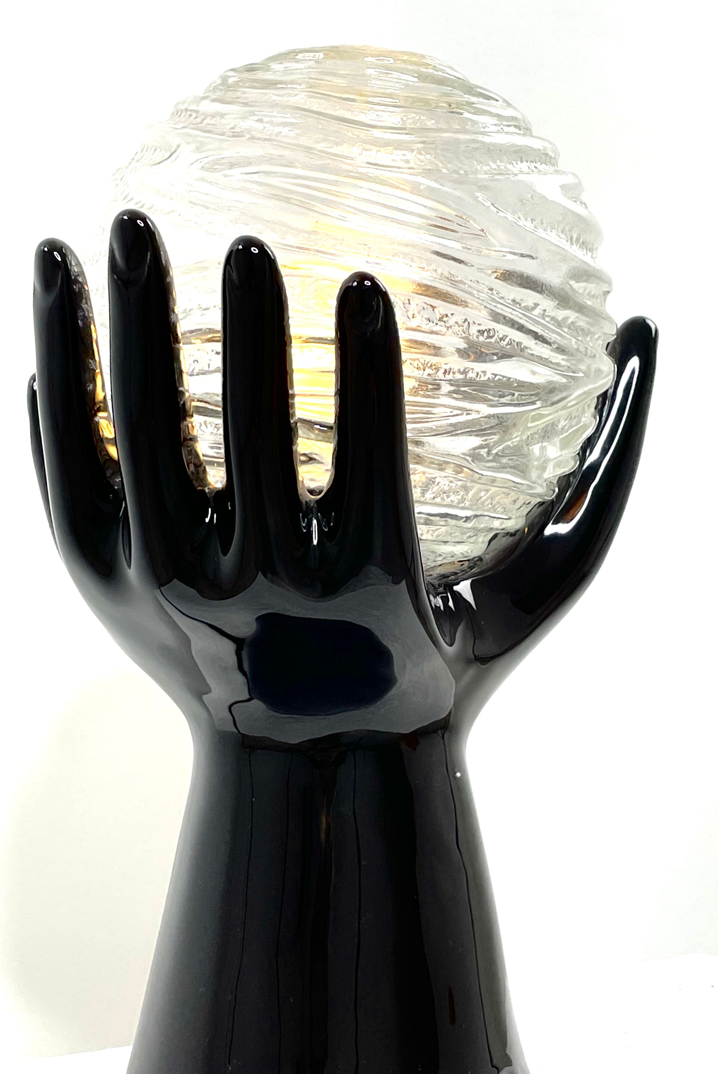 Vintage ceramic hand lamp