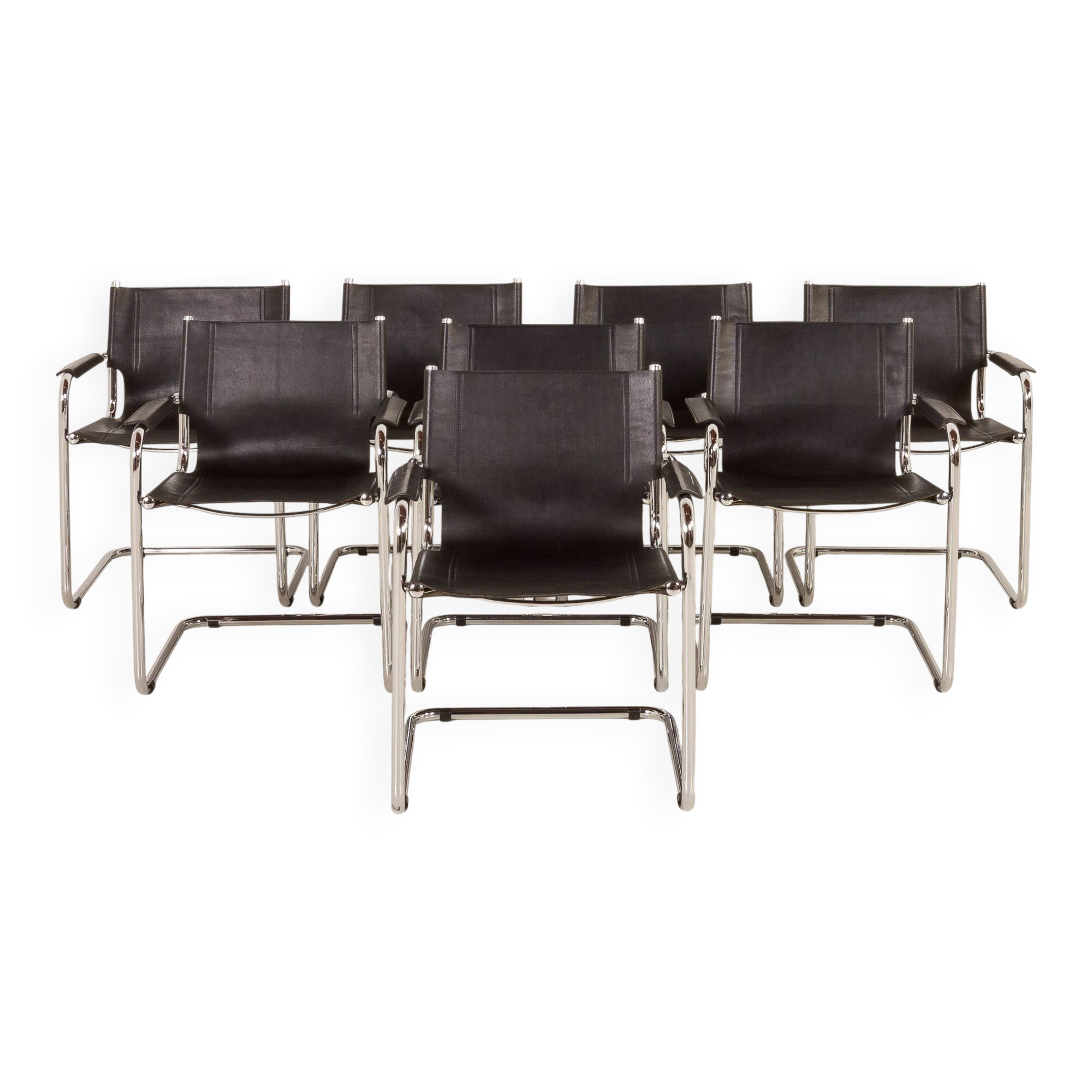 Bauhaus style Italian chairs attr. to Matteograssi, set of 8, 1970s