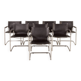 Bauhaus style Italian chairs attr. to Matteograssi, set of 8, 1970s