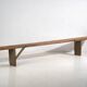 Antique green solid wood bench (c.1920) #26