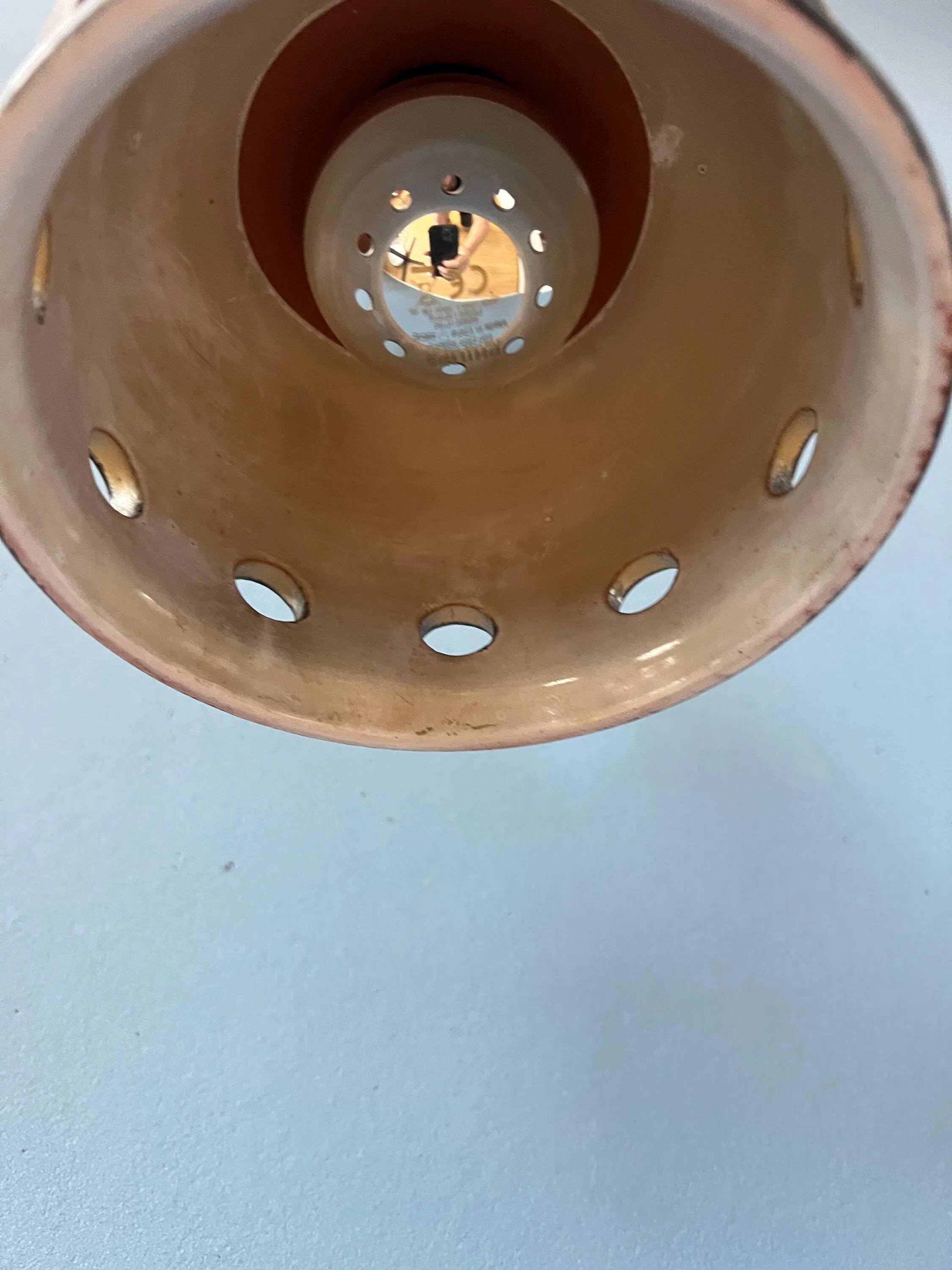 Brown ceramic pendant light Mid-Century, West Germany