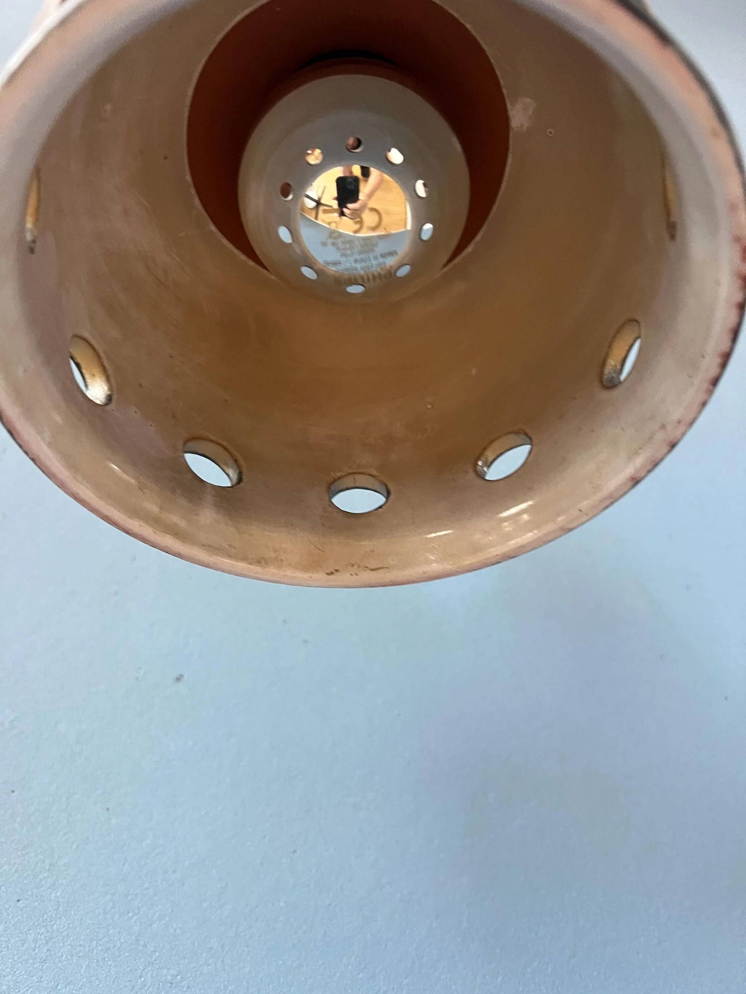 Brown ceramic pendant light Mid-Century, West Germany