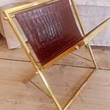 Vintage brass magazine rack