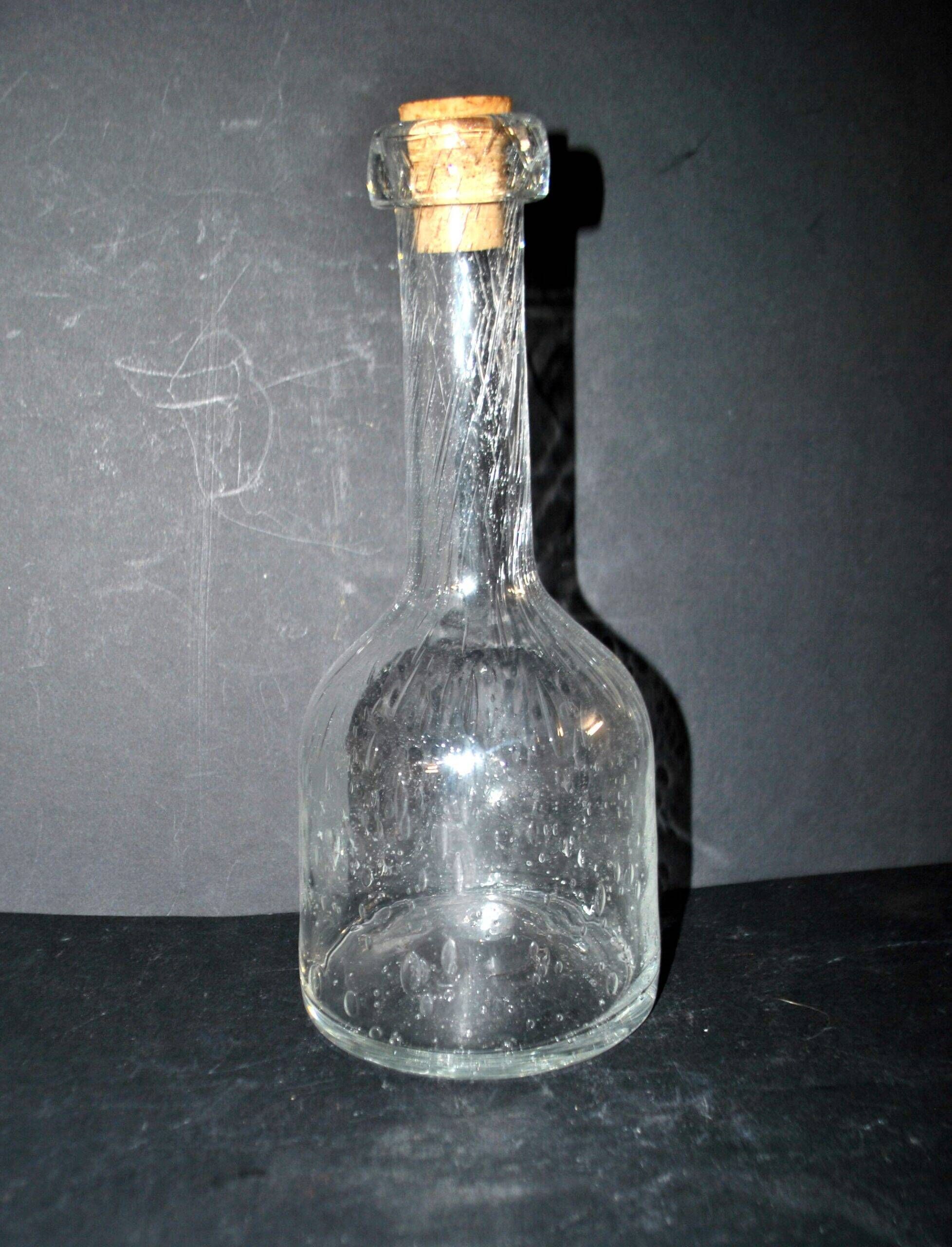 Vintage glass bubble carafe bottle from Biot H24cm