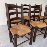 6 Brutalist Georges Robert chairs c.1950