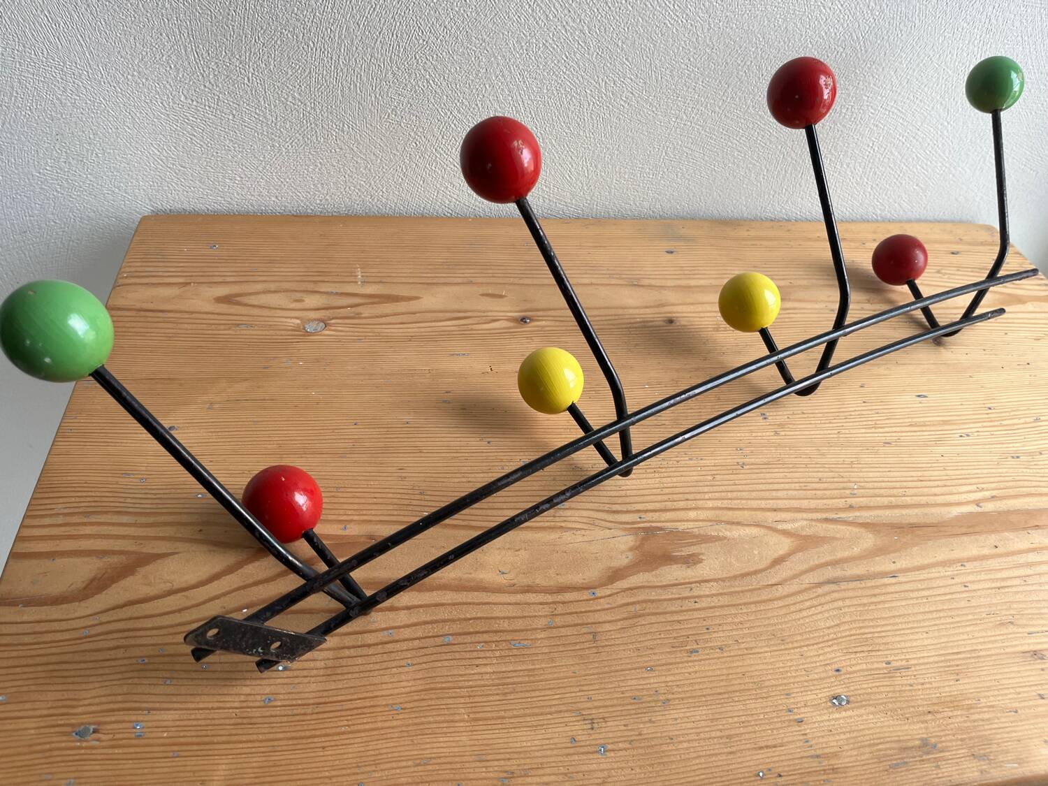 Vintage ball coat rack / hook in colours