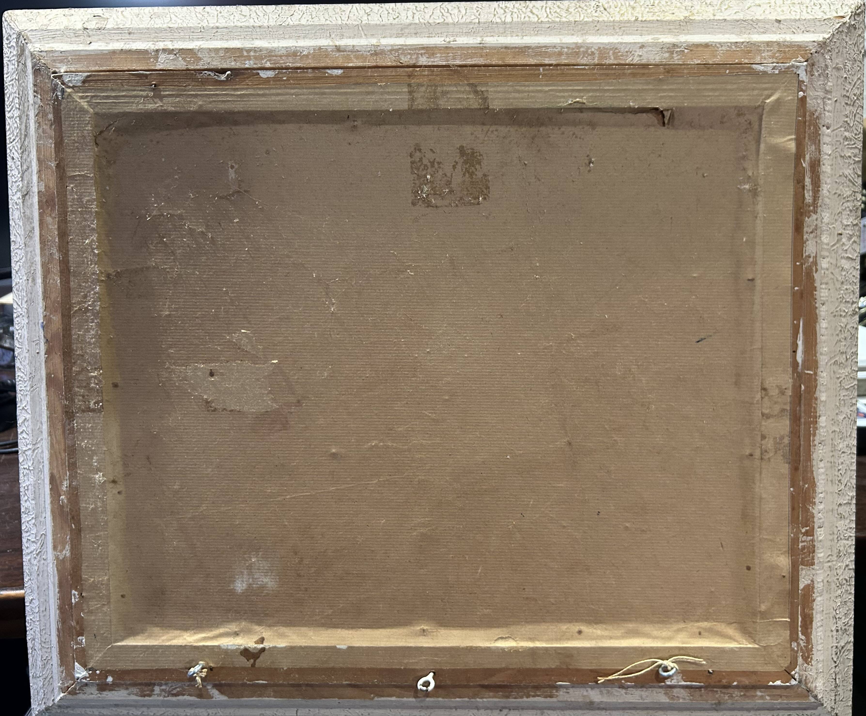 Oil on panel View of a villa in the South of France signed A. Adam circa 19