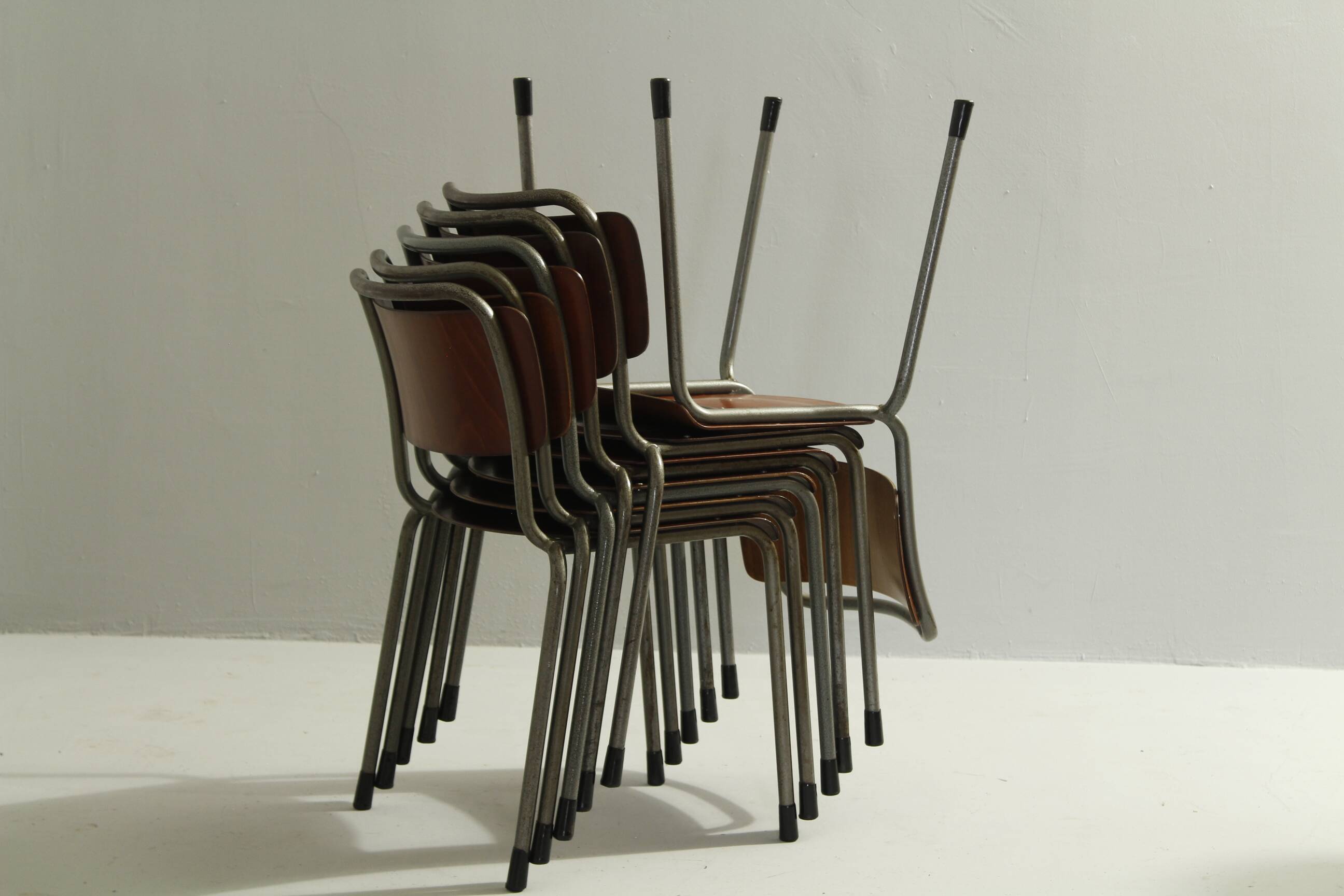 Model 106 Chairs by W. H. Gispen for Delft, 1950s, Set of 6