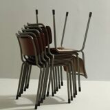 Model 106 Chairs by W. H. Gispen for Delft, 1950s, Set of 6