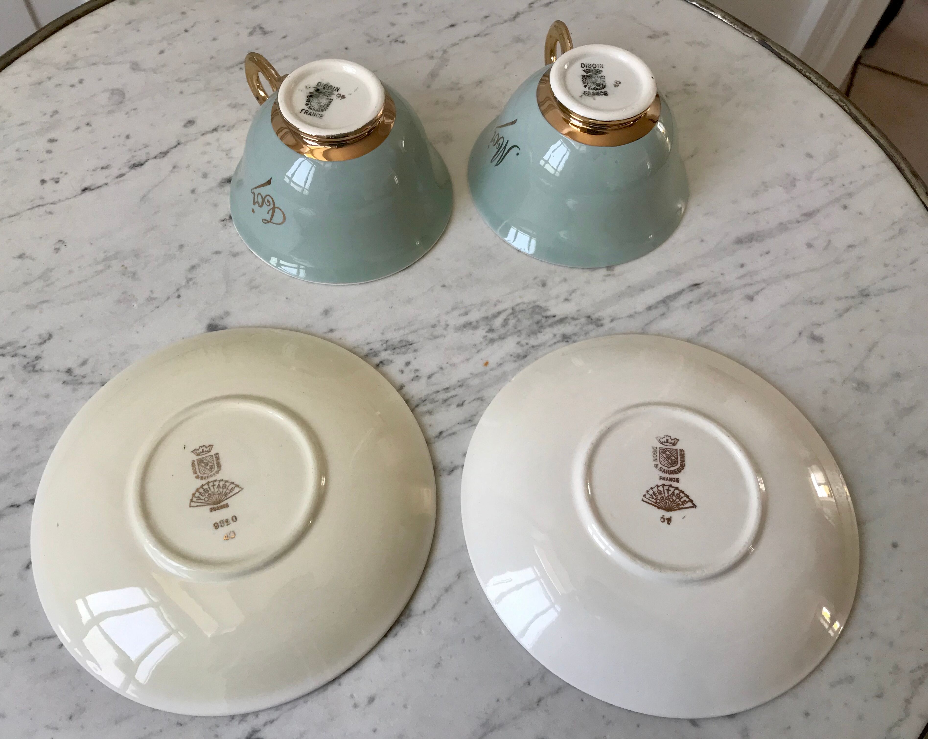 Lunch duo Digoin Sarreguemines Toi & Moi vert sage 50s
