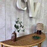 Vintage rattan console